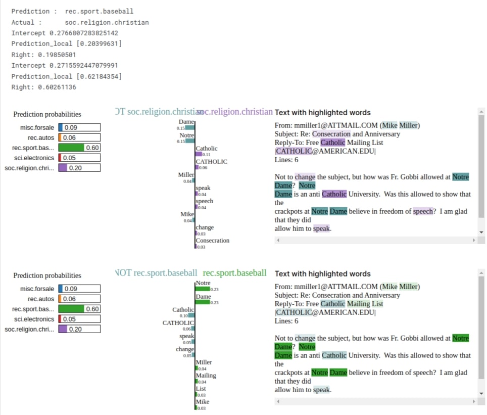 LIME Interpret Predictions Of Flax (JAX) Text Classification Networks
