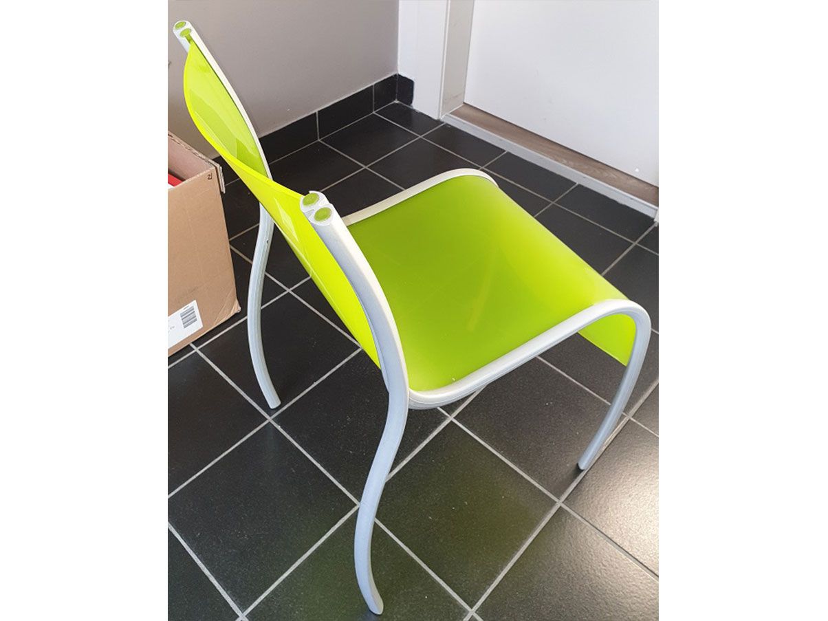 Set of 6 stackable chairs FPE plastic material (green), Kartell Deesup