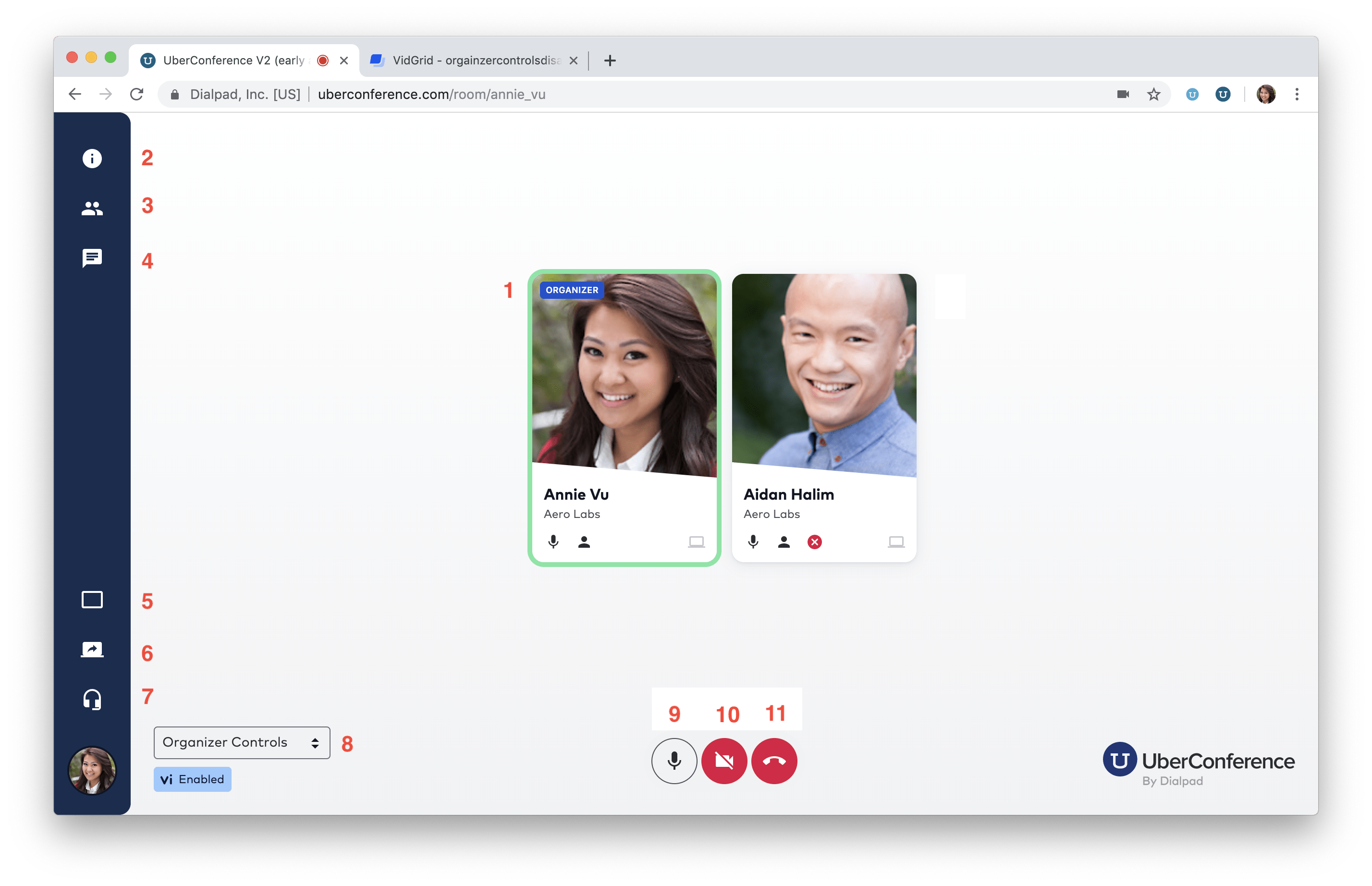 Conference Call Controls for Web and Phone Dialpad