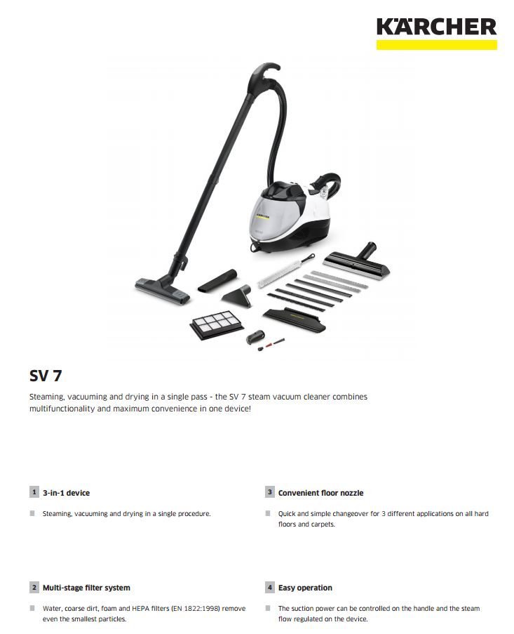 Karcher Steam Vacuum Cleaner Sv 7 Eezee
