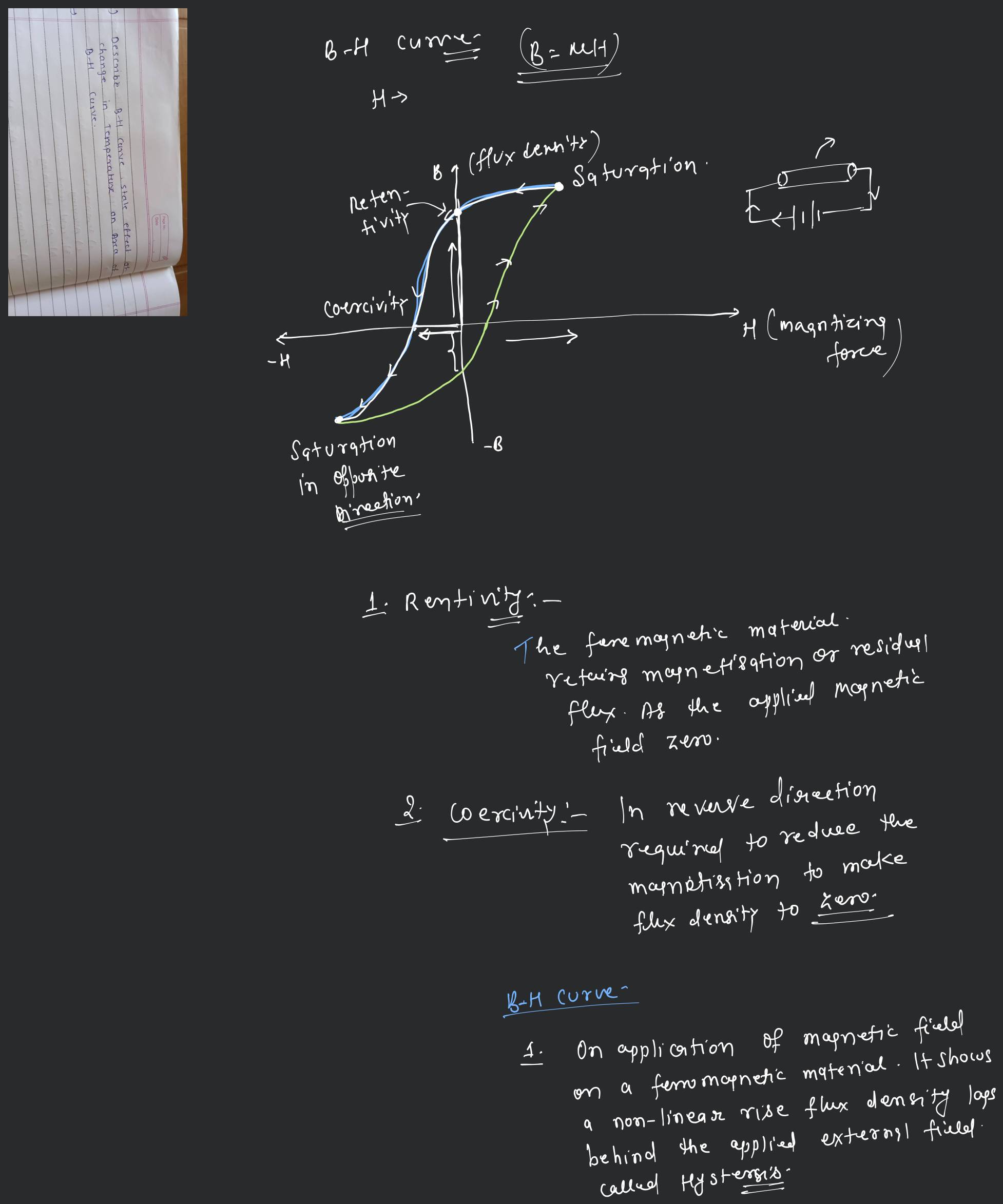 Describe BH Cave stale effect of change in Temperature on Area of BH cu..