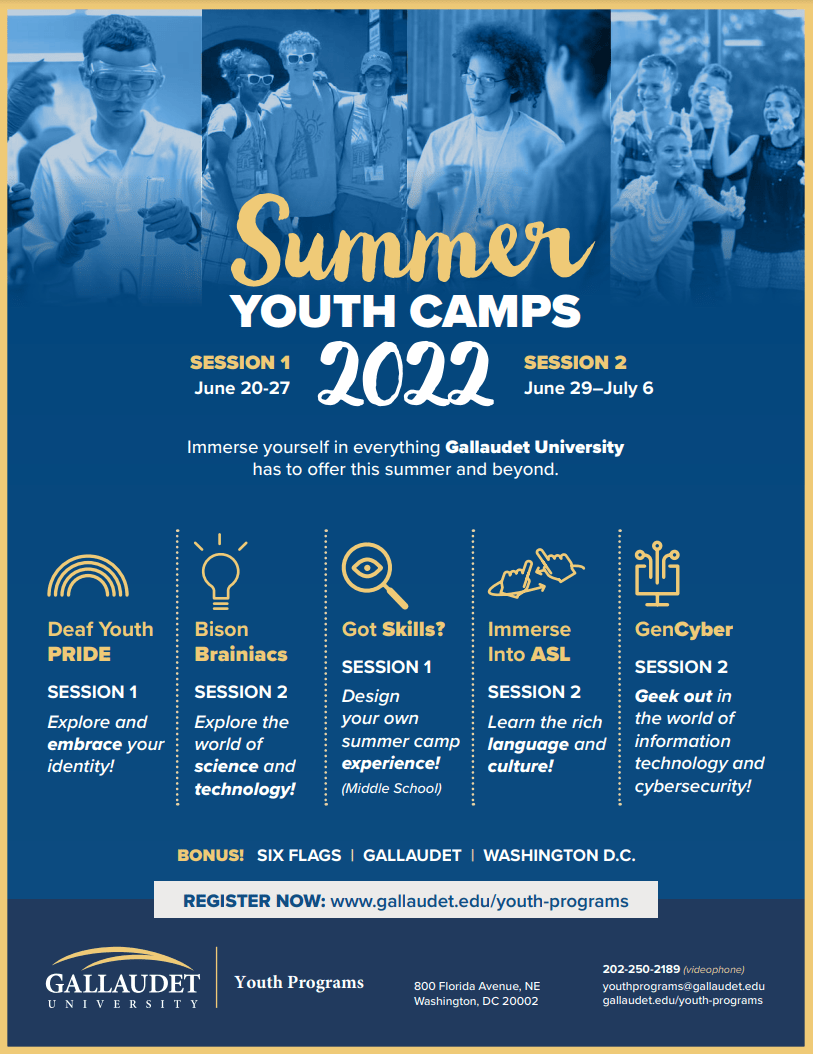 Youth Summer Camps 2022 Summer Youth Camps – Gallaudet University