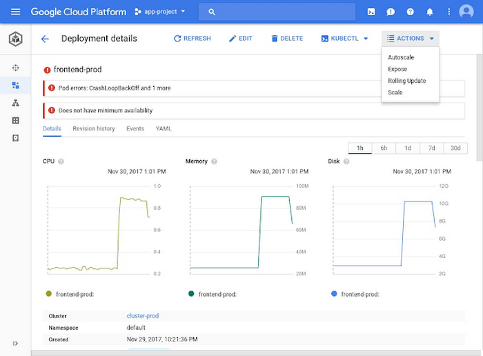Manage Google Engine from Cloud Console dashboard, now