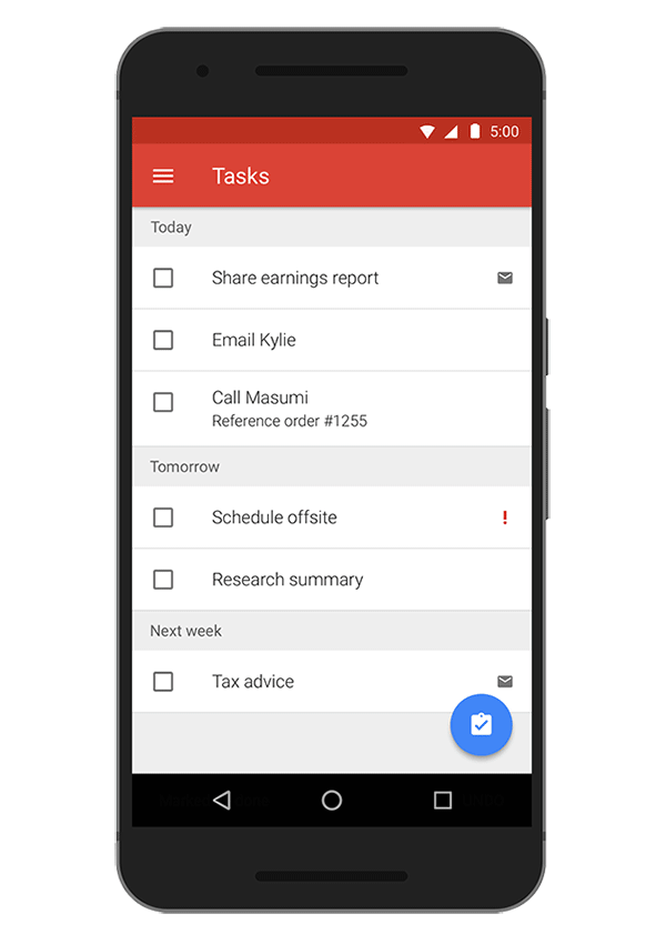 Get more work done on Android Exchange Tasks now available on Gmail app