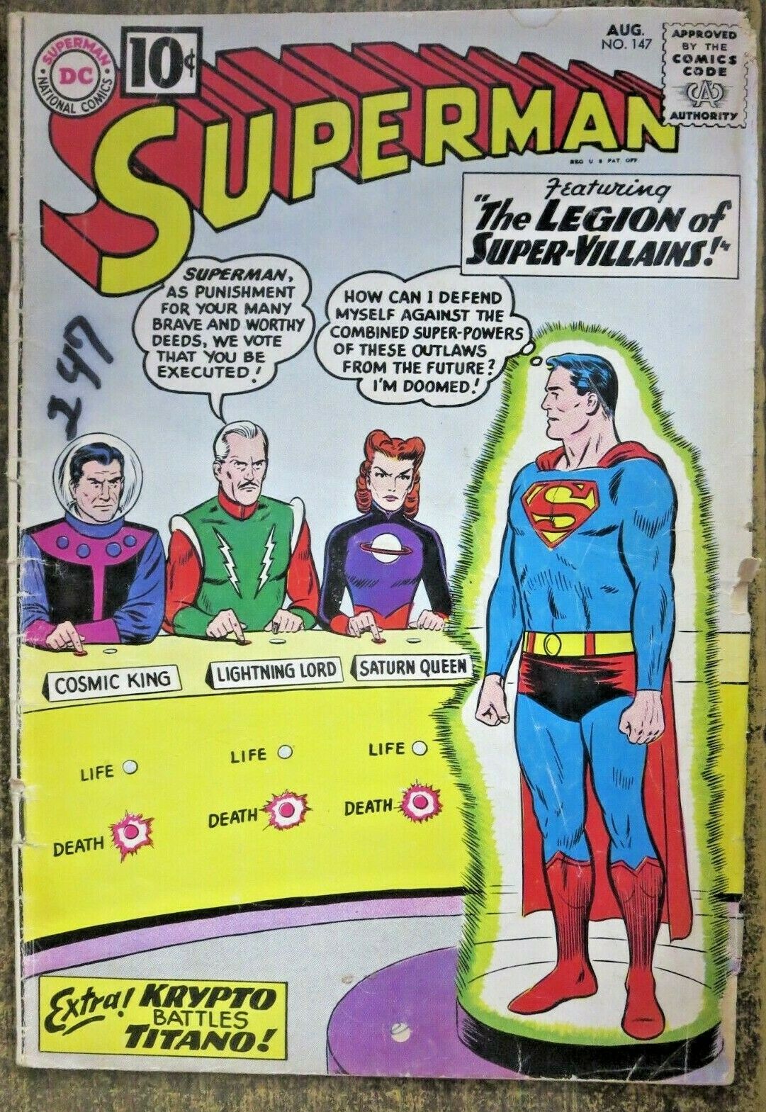SUPERMAN 147 (DC,8/1961) GOOD (G) Silver Age DC First Legion with