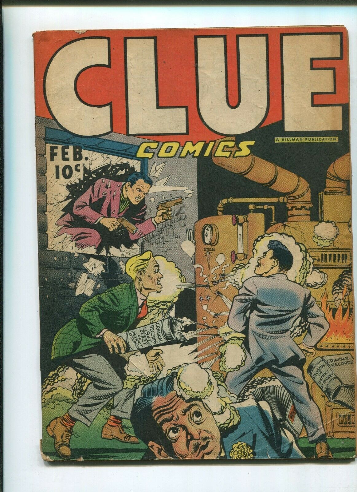Clue Comics 12 (4.0) Criminal Records Cover! 1947 Comic Books