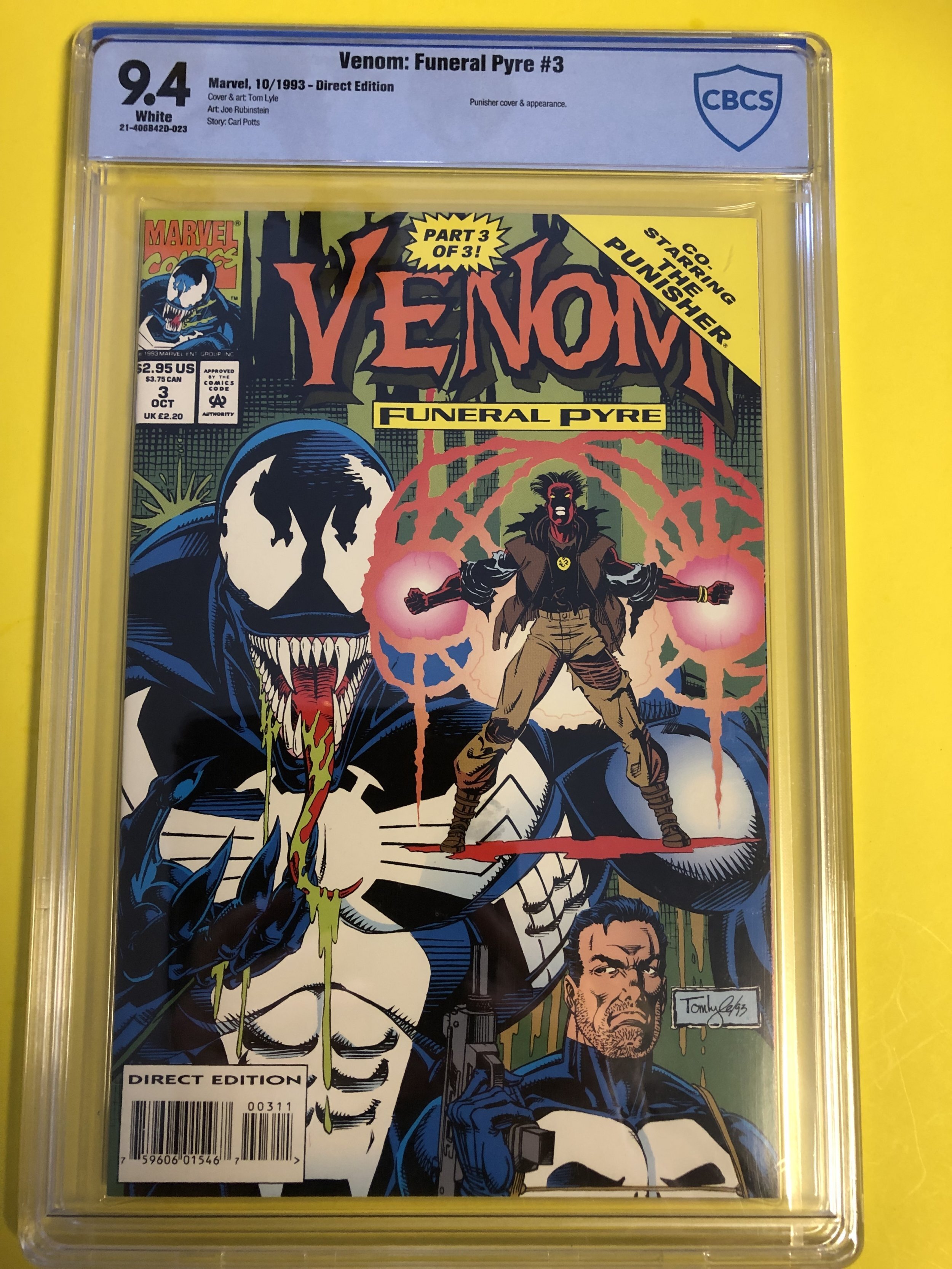 Venom Funeral Pyre 3 Cbcs 9.4 White /93 / Punisher APP / Brand New