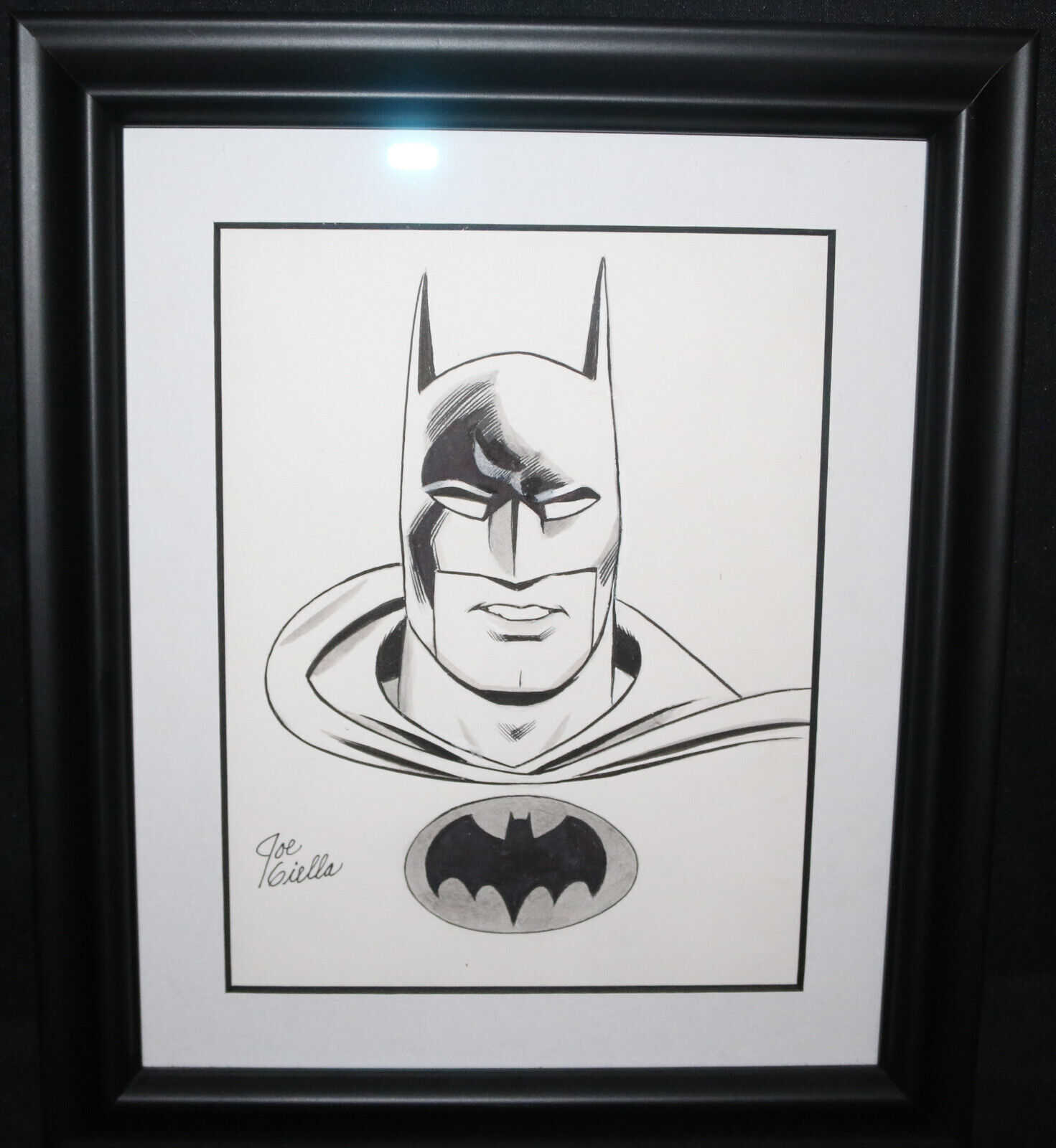 Batman Framed Commission Signed art by Joe Giella Comic Collectibles Original Art /