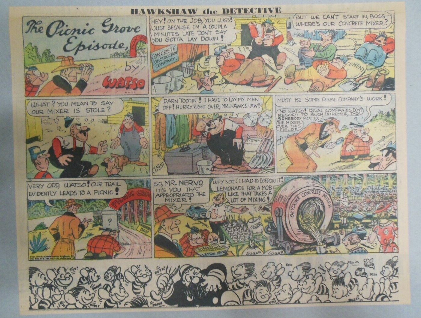 Hawkshaw The Detective Sunday Page Gus Mager from 9/22/1940 Size 11 x