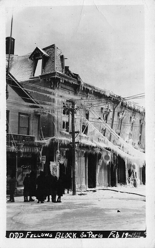 South Paris ME Odd Fellows Block Fire of 1921 Real Photo Postcard United States Maine