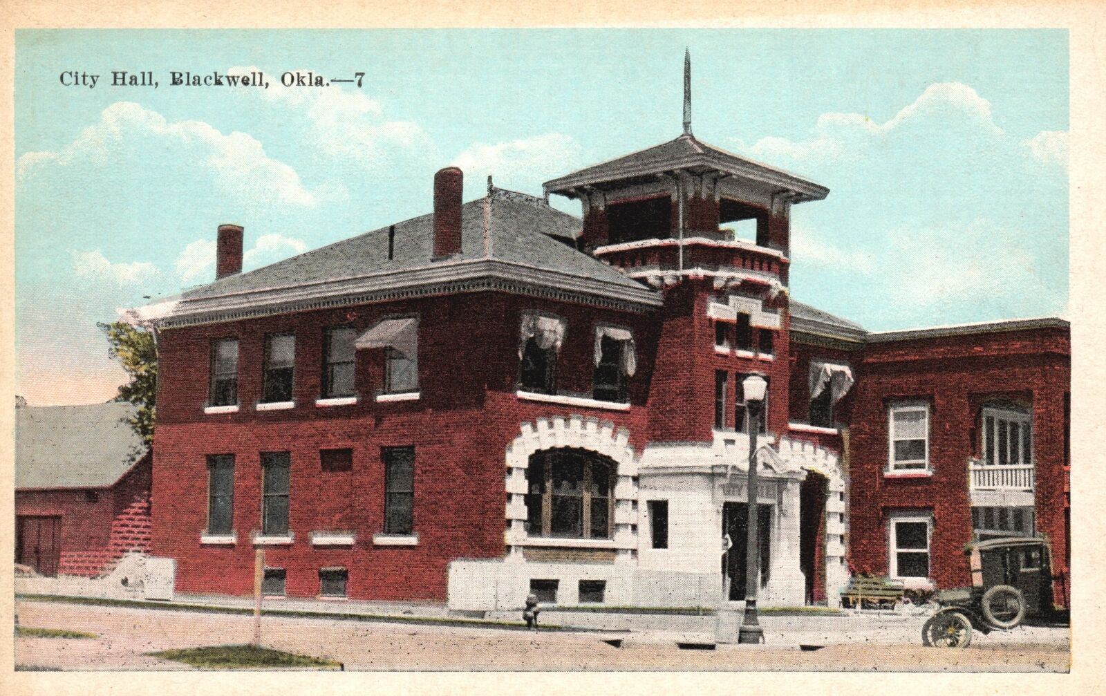 Vintage Postcard City Hall Government Building Blackwell Oklahoma OK S