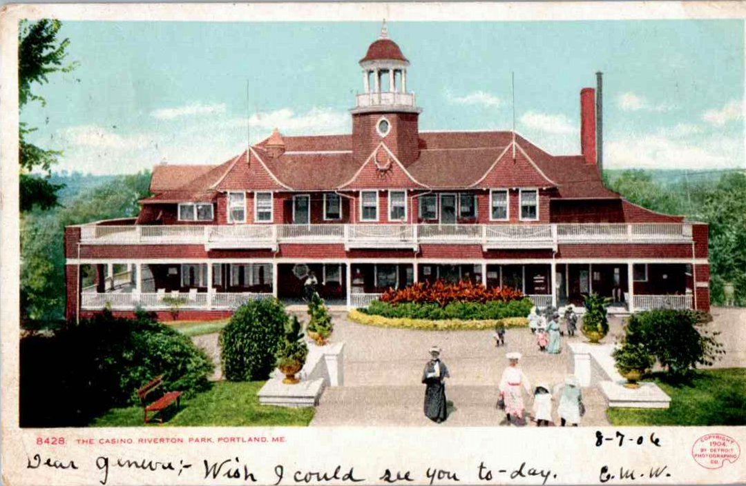 Portland, Maine Showing the Casino at Riverton Park in 1906