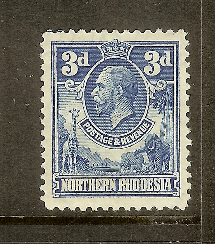 Northern Rhodesia, Scott 5, 3p King V, MLH Africa Rhodesia