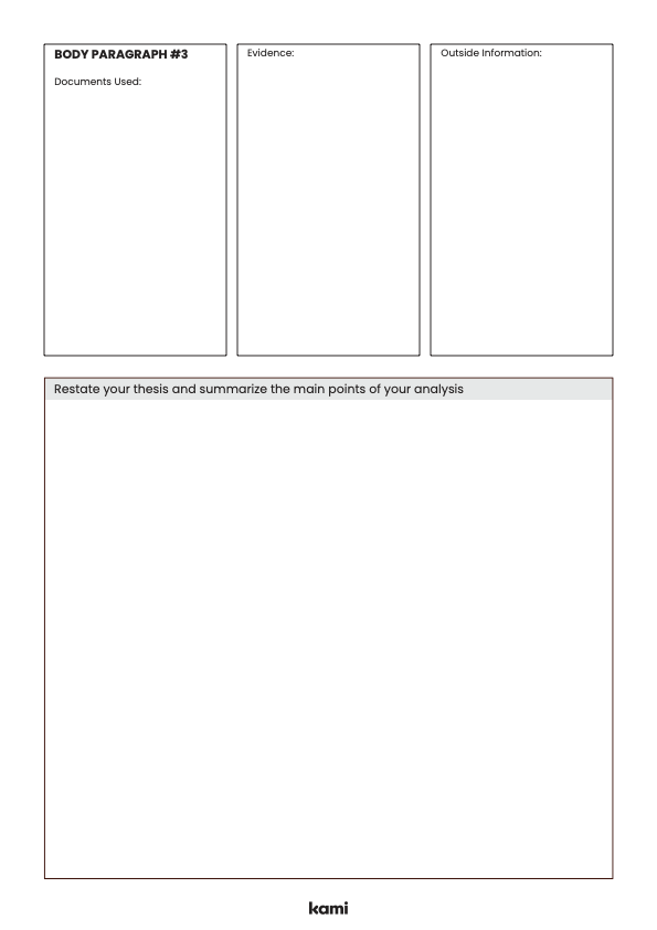 Document Based Question Template for Teachers Perfect for grades 10th, 11th, 12th, 6th, 7th