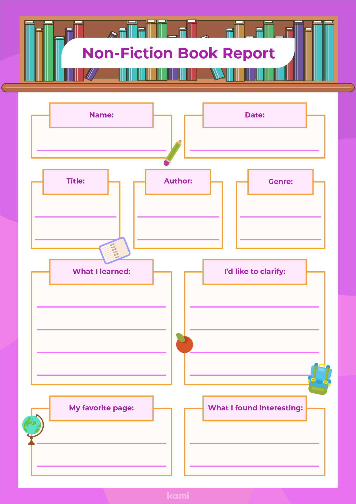 Non-Fiction Book Report Template for Teachers | Perfect for grades 4th