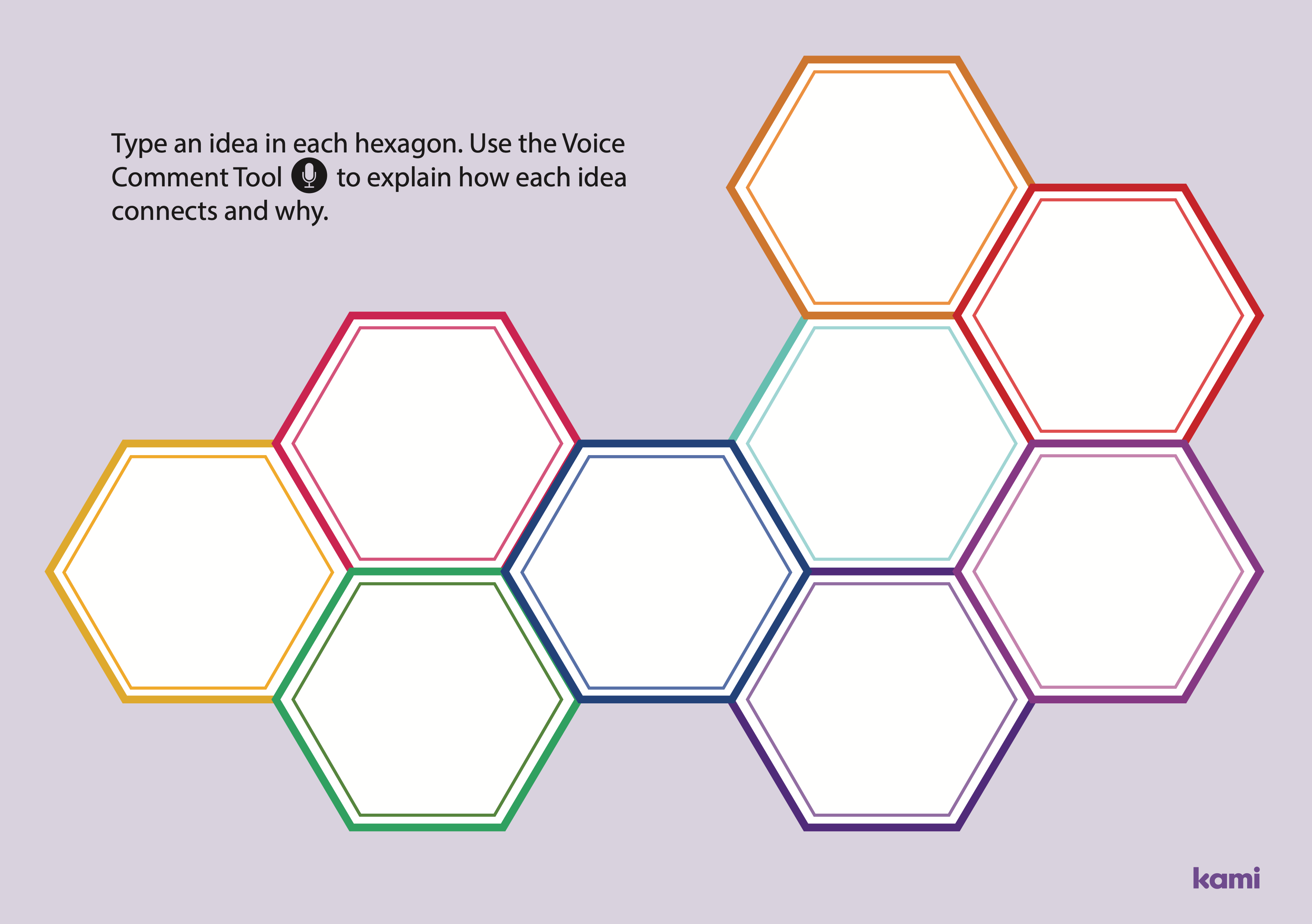 Hexagonal Thinking Template Purple for Teachers Perfect for grades