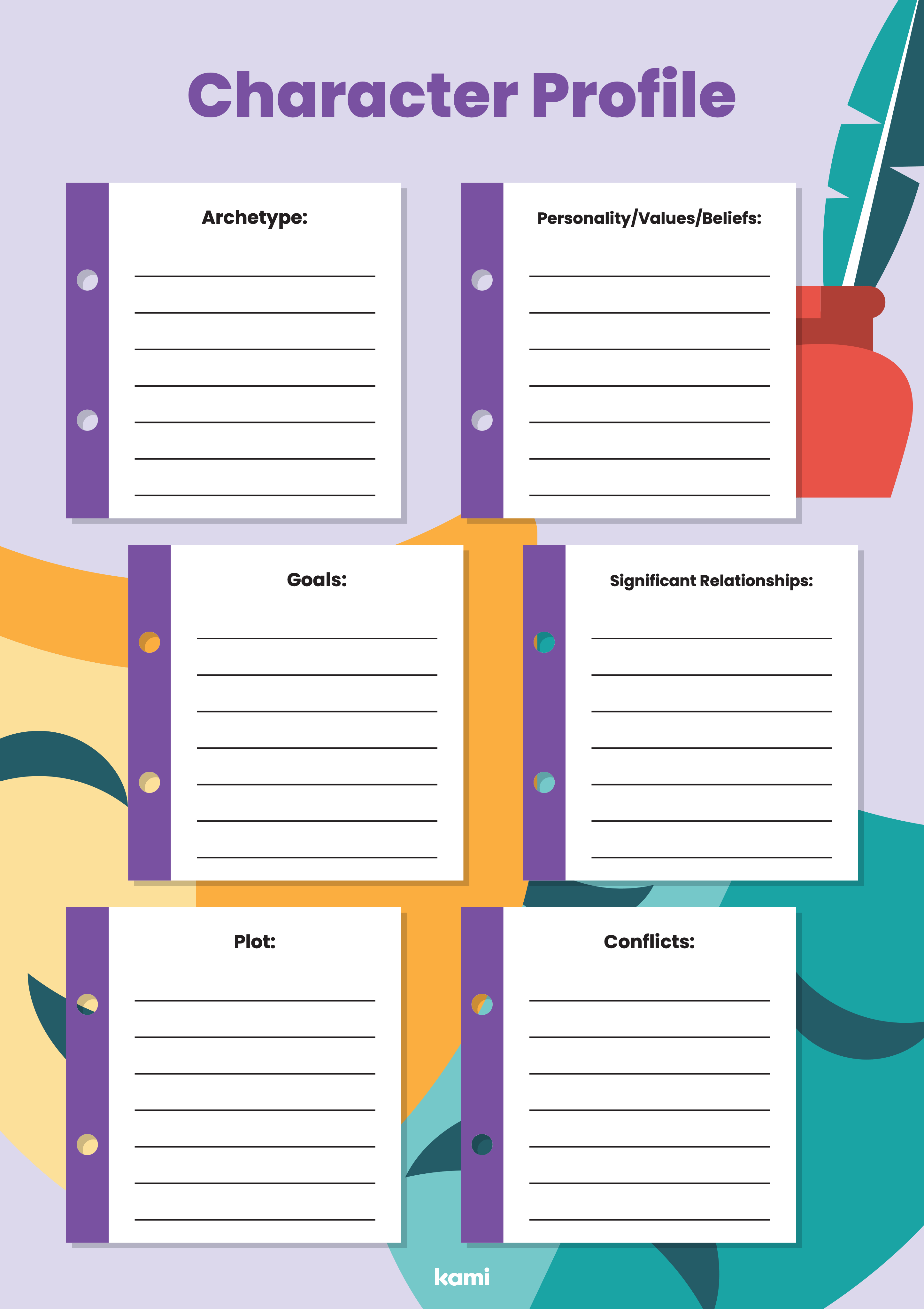 Character Profile Notes for Teachers Perfect for grades 6th, 7th, 8th, 9th English