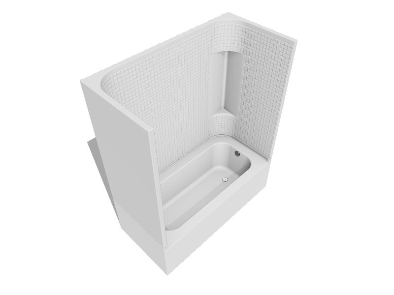Sterling Accord AFD 30in x 60in x 74in White 4Piece Bathtub and Shower Combination Kit