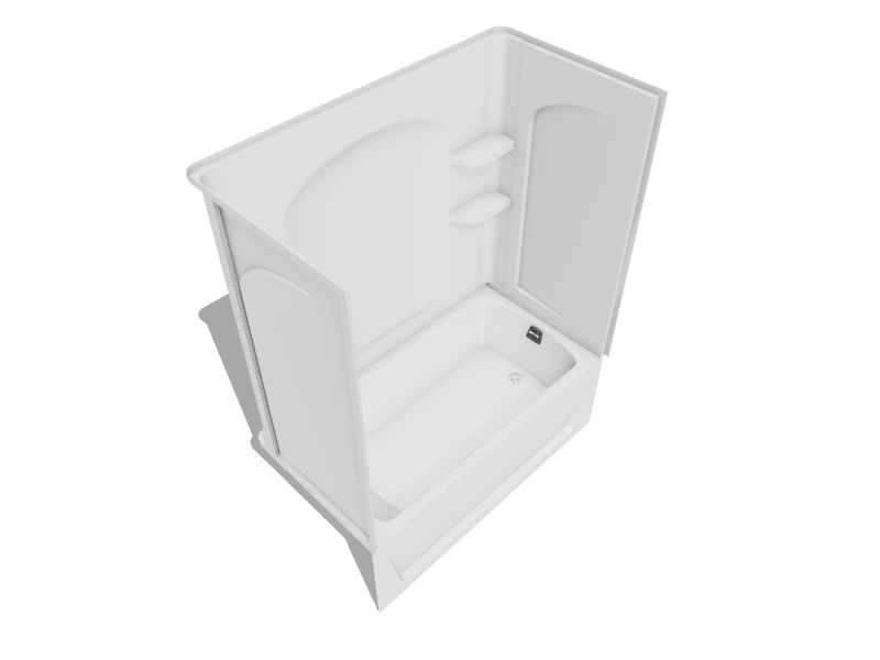 Sterling Ensemble AFD 32in W x 60in L x 76in H White 4Piece Bathtub