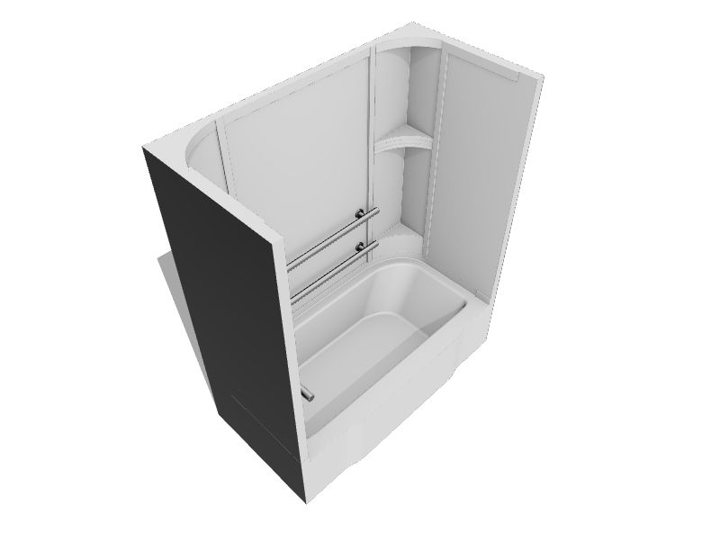 Sterling Accord White 4Piece 30in x 60in x 72in Bathtub & Shower