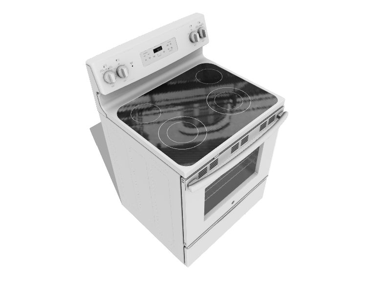 GE 30in Smooth Surface 4 Elements 5.3cu ft SelfCleaning Freestanding Electric Range (White