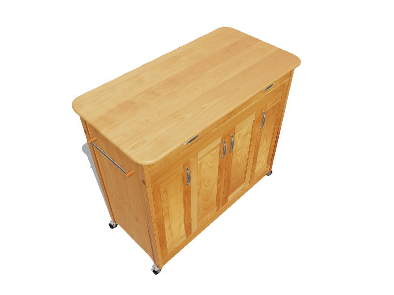 Catskill Craftsmen Brown Wood Base with Birch Butcher Block Top Rolling
