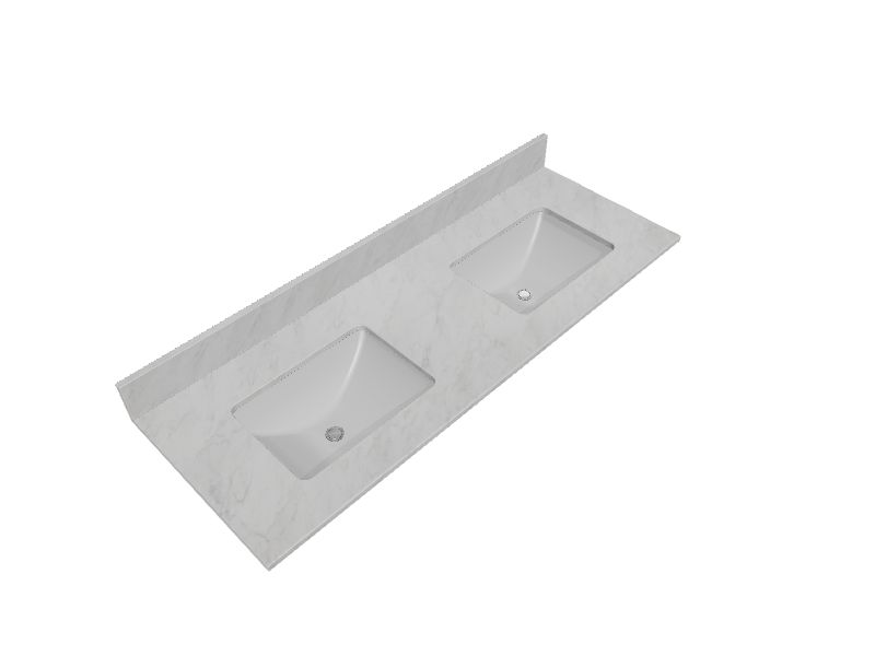 61in Ariston Natural Marble Undermount Double Sink Bathroom Vanity Top