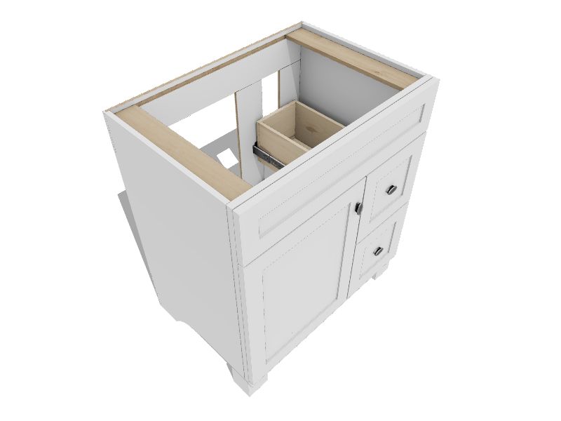 Diamond NOW Palencia 30in White Bathroom Vanity Base without