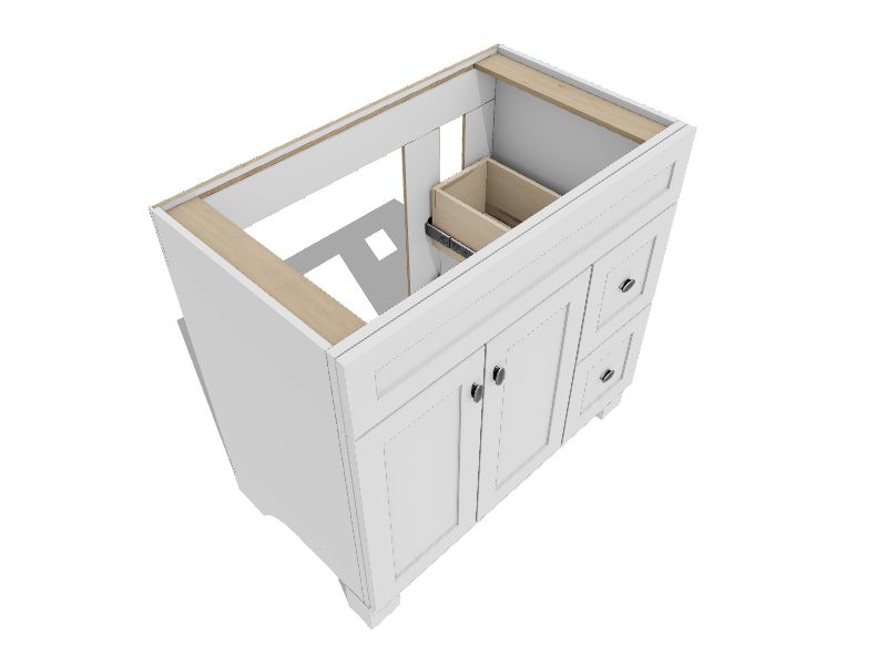 Diamond NOW Palencia 36in White Bathroom Vanity Base without