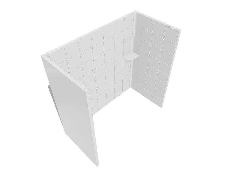 Mustee 30in x 60in x 59in White 3Piece Bathtub Surround at