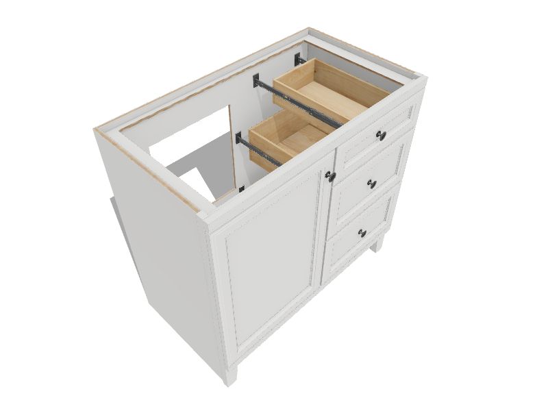 Diamond NOW Calhoun 36in White Bathroom Vanity Base without