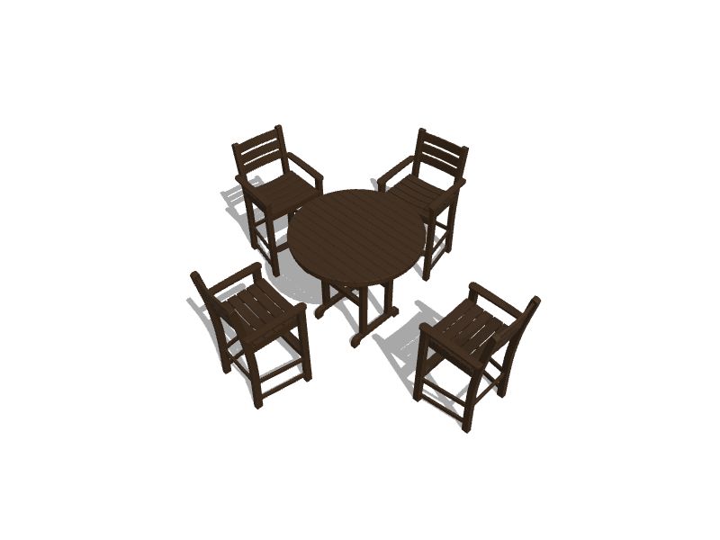 Trex Outdoor Furniture Monterey Bay 5Piece Brown Bar Height Patio Set