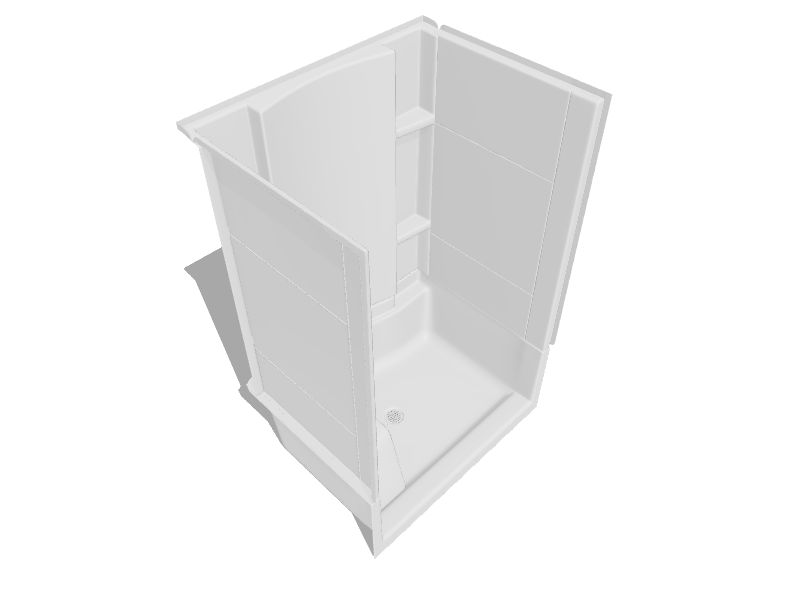 Sterling Accord 4Piece 36in W x 48in L x 74in H White Rectangular Alcove Shower Kit (Center