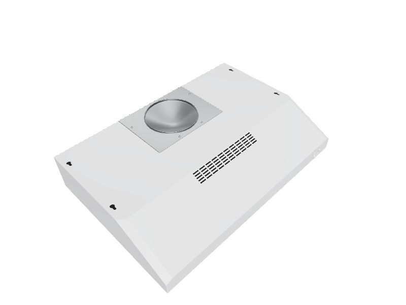 GE 30in Convertible White Range Hood in the