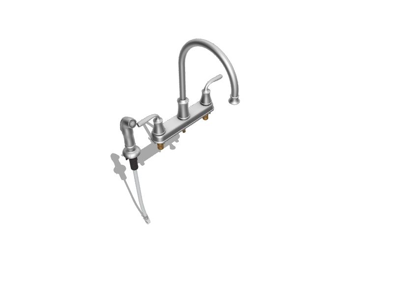 Delta Lorain Chrome Double Handle Higharc Kitchen Faucet with Side