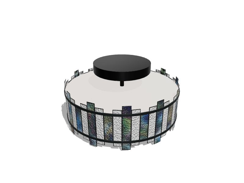 Quoizel Sentry 3Light 14in Black Incandescent Semiflush Mount Light