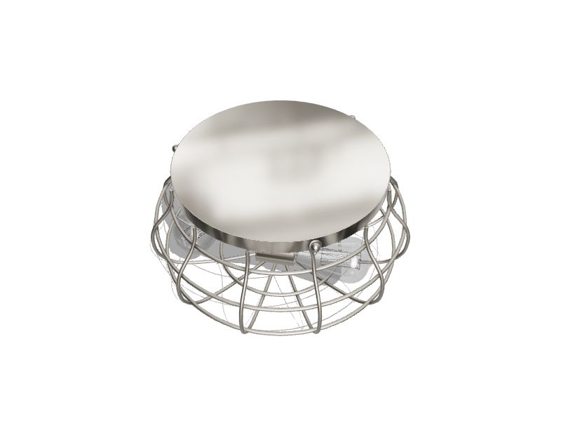 allen + roth Yordan 3Light 15in Brushed Nickel Incandescent Flush