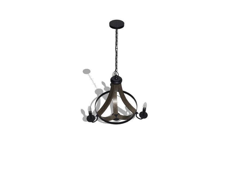 Kichler Merlot 3Light Distressed Black Farmhouse Dry rated Chandelier