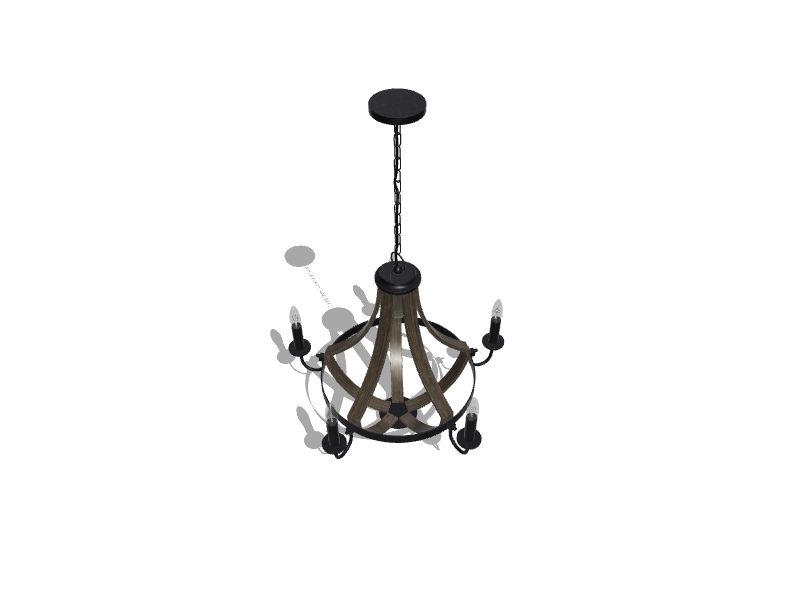 Kichler Merlot 5Light Distressed Black Farmhouse Dry rated Chandelier
