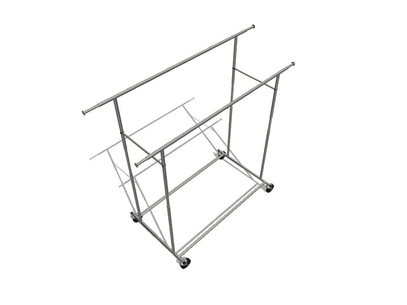 HoneyCanDo Chrome Steel Rolling Clothing Rack at
