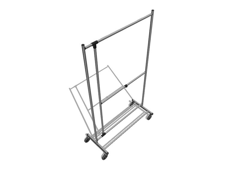 HoneyCanDo Chrome Steel Rolling Clothing Rack at