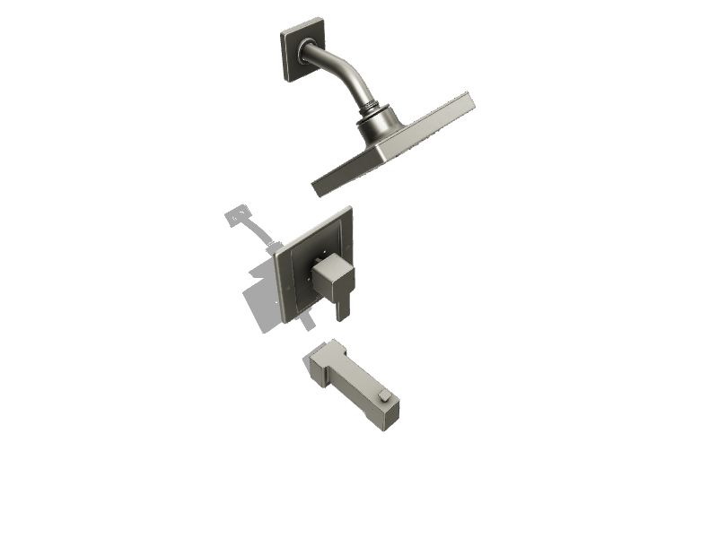 Moen 90 Degree Brushed Nickel 1handle Single Function Square Bathtub