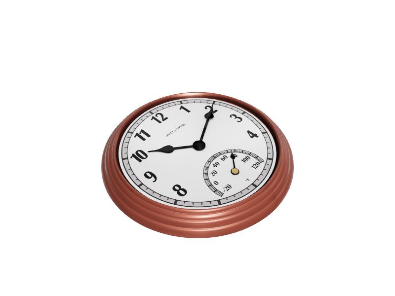 AcuRite Analog Outdoor Bronze Thermometer with Clock in the Thermometer
