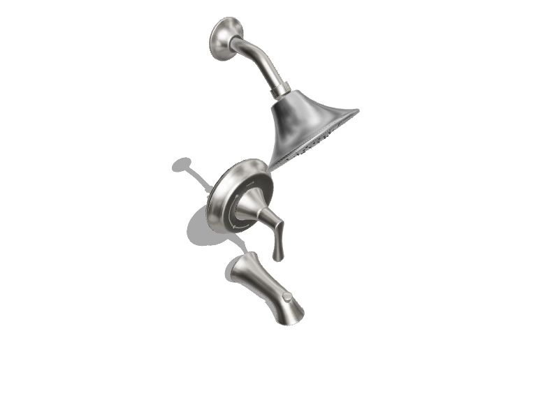 KOHLER Lilyfield Vibrant Brushed Nickel 1handle Multifunction Round