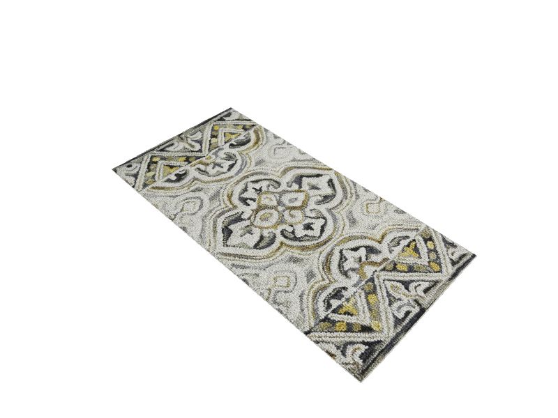 allen + roth CATLEY 2 x 4 Wool Greycharcoal Indoor Medallion French