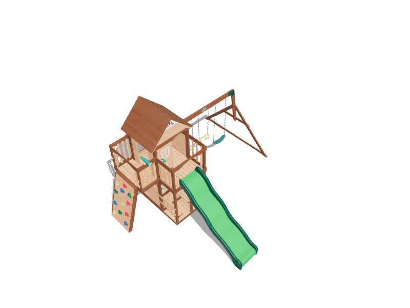 Backyard Discovery Mount Triumph Residential Wood Playset with Slide in