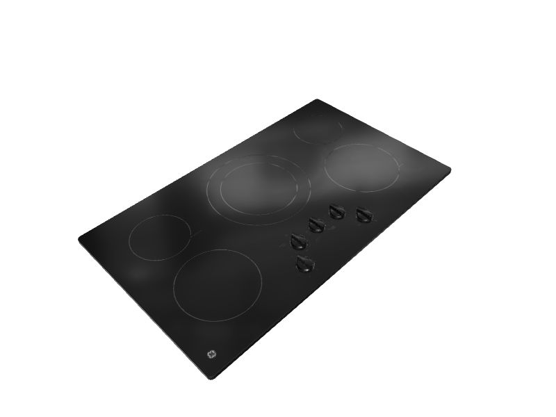 GE 36in 5 Elements Smooth Surface (Radiant) Black Electric Cooktop in the Electric Cooktops