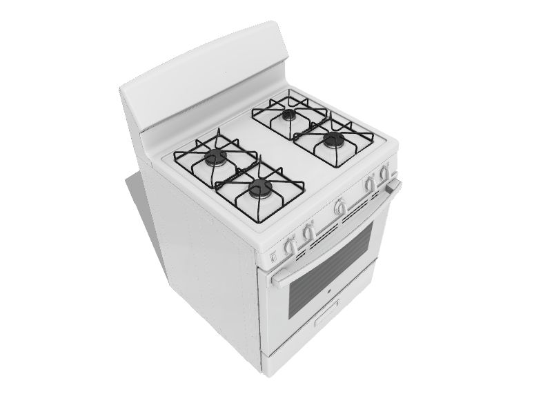 GE 30in 4 Burners 4.8cu ft Freestanding Natural Gas Range (White) in