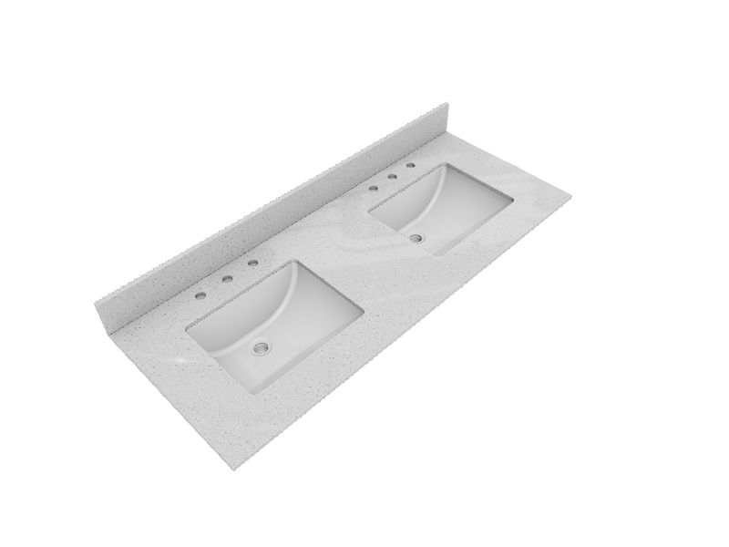 Bestview Meridian 61in Gray/Polished Engineered Marble Undermount