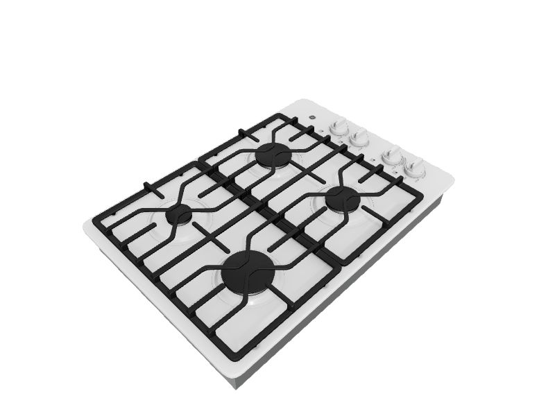 GE 30in 4 Burners White Gas Cooktop in the Gas Cooktops department at